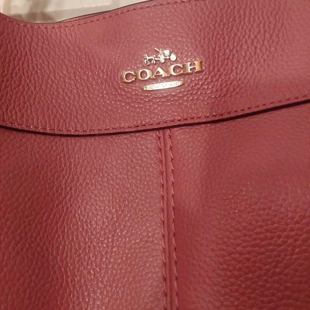 Coach Dalton 31 Leather Large Shoulder Satchel Bag Dust Pink - Picture 8 of 14